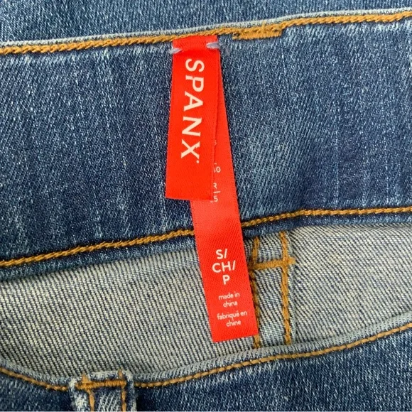 SPANX Pull-On Jeans Straight Leg Blue Small - Picture 9 of 12